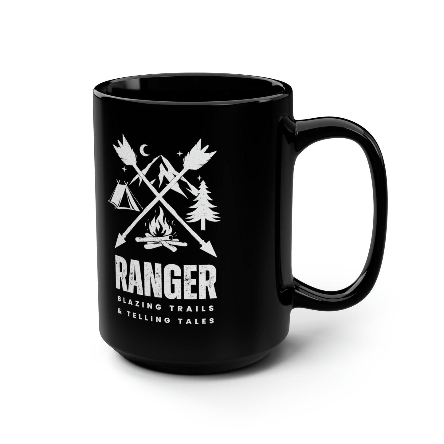 Ranger: Blazing Trails and Telling Tales - Large Black Mug, 15 oz