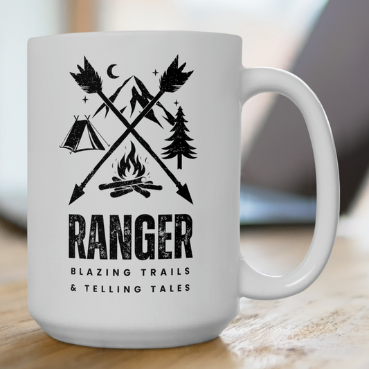 Ranger: Blazing Trails and Telling Tales - Large White Mug, 15 oz