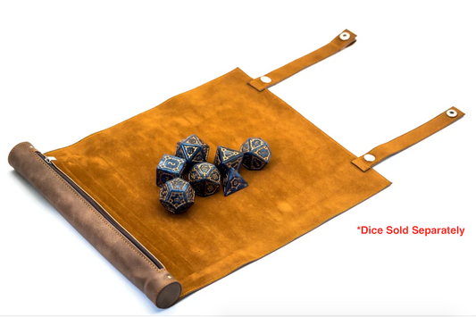 Gaming Dice Mat & Pouch - Travel Rolling Mat with Zippered Dice Pouch
